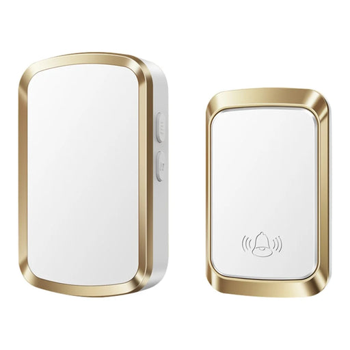 CACAZI FA29PRO 5 Volume Levels Wireless Doorbell Mini Chime Door Bell Kit with 1 Transmitter+1 Receiver - Gold / EU Plug - 1