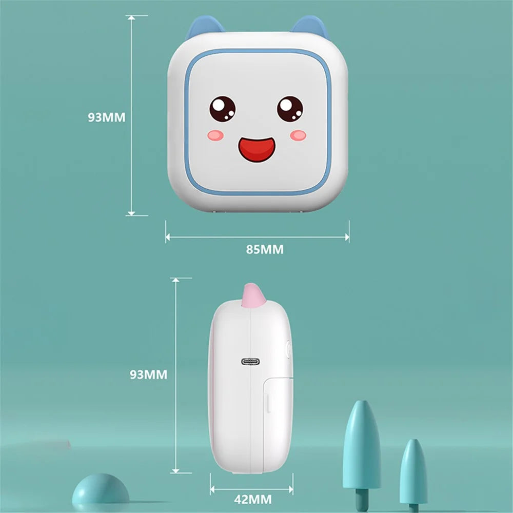 M6 Mini Sticker Printer Bluetooth-compatible Thermal Printer with 5 Rolls Paper + 5 Rolls Sticker + 3 Rolls Color Paper - Pink - 7