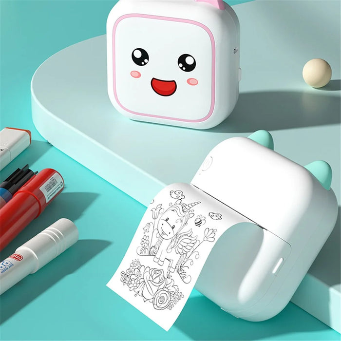 M6 Wilress Inkless Thermal Printer Bluetooth-compatible Smart Pocket Sticker Printer with 1 Roll Thermal Paper - Blue - 3