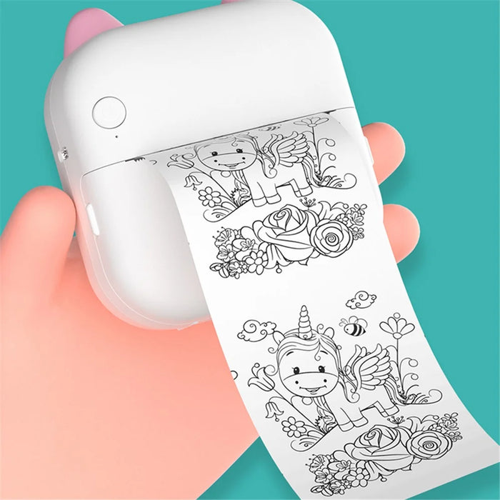 M6 Wilress Inkless Thermal Printer Bluetooth-compatible Smart Pocket Sticker Printer with 1 Roll Thermal Paper - Blue - 4