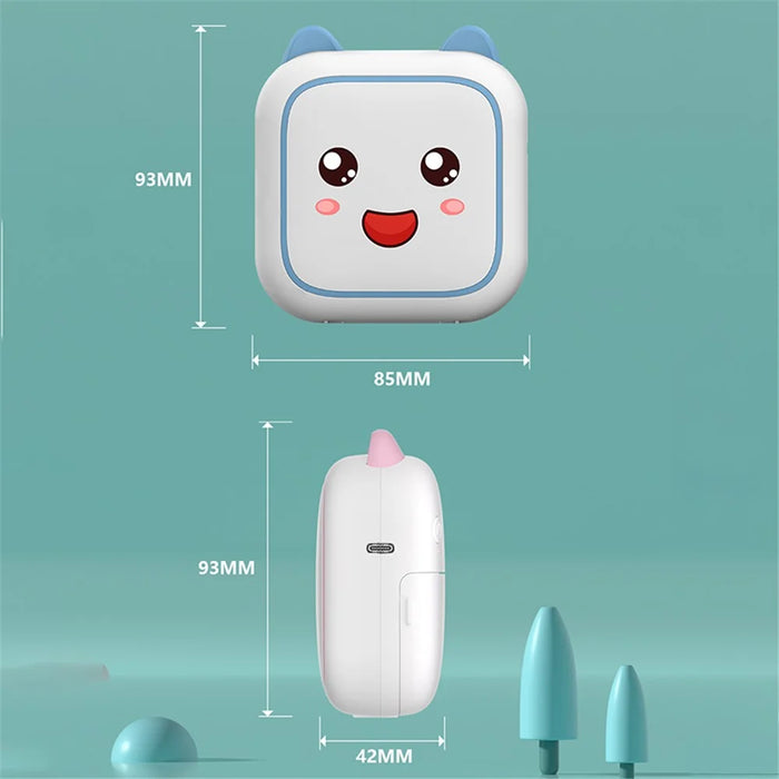 M6 Wilress Inkless Thermal Printer Bluetooth-compatible Smart Pocket Sticker Printer with 1 Roll Thermal Paper - Blue - 5