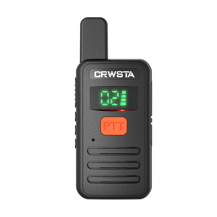 CRWSTA T70 5W Portable Mini Walkie Talkie Long Range Handheld Two Way Radio - Black / EU Plug - 1