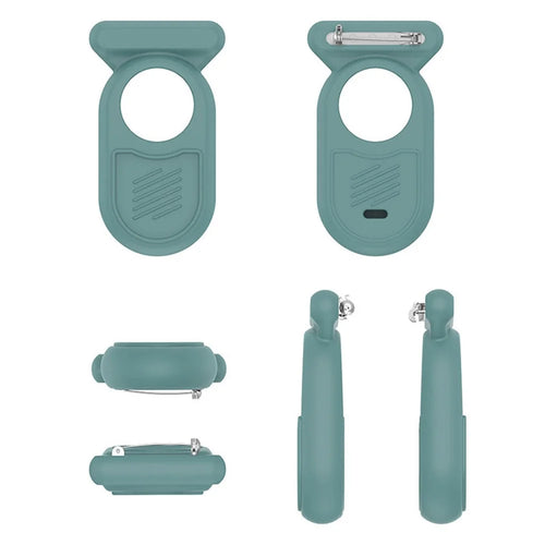 For Samsung Galaxy SmartTag2 Silicone Case Bluetooth-compatible Tracker Protective Case with Safety Pin - Green - 1