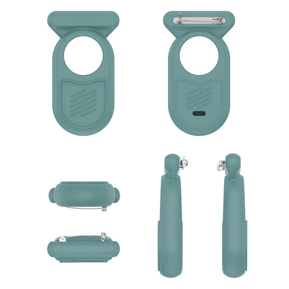 For Samsung Galaxy SmartTag2 Silicone Case Bluetooth-compatible Tracker Protective Case with Safety Pin - Green - 1