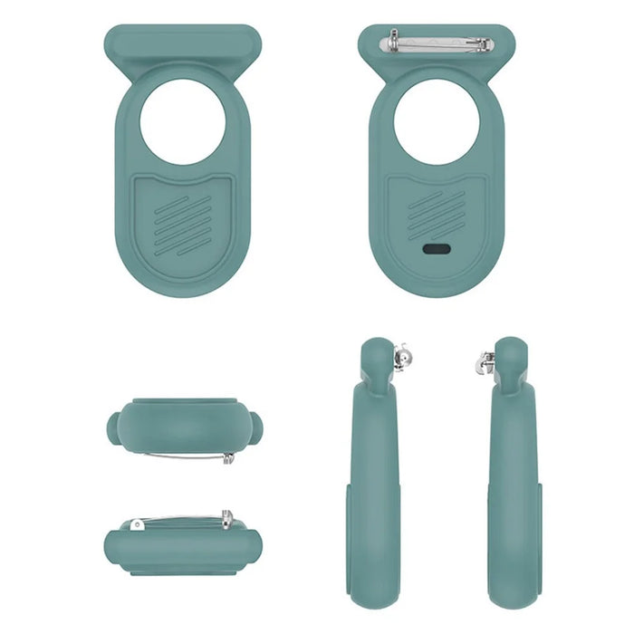 For Samsung Galaxy SmartTag2 Silicone Case Bluetooth-compatible Tracker Protective Case with Safety Pin - Green - 1