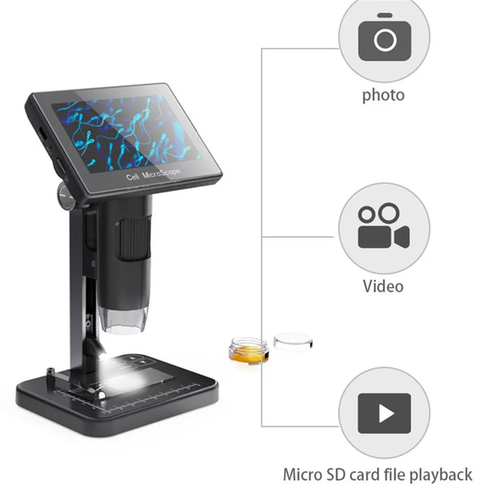 MS03 High Definition Digital Microscope 5-Inch IPS Screen 8000X Magnifying Biological Microscope - 4