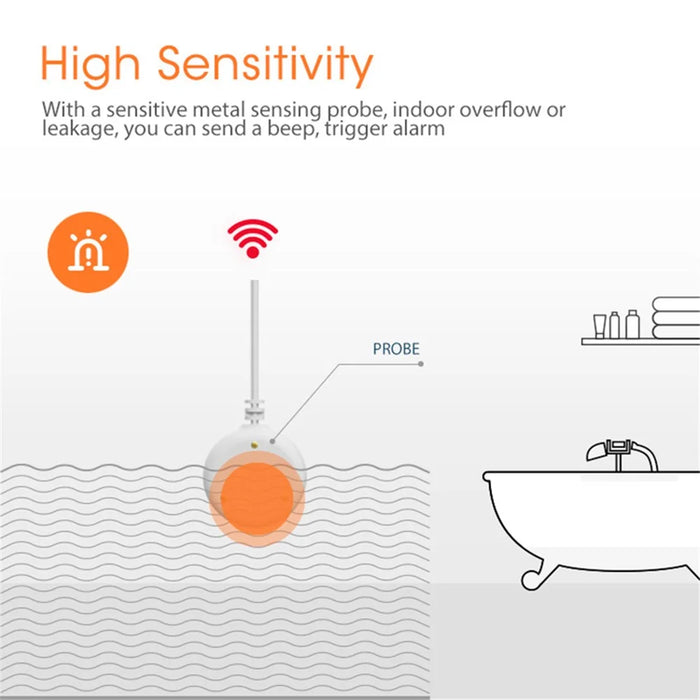 NEO NAS-WS05BH Tuya HomeKit and ZigBee Water Flood Sensor Smart Dual Mode Water Detector Flood Alarm (Without Battery) - 7