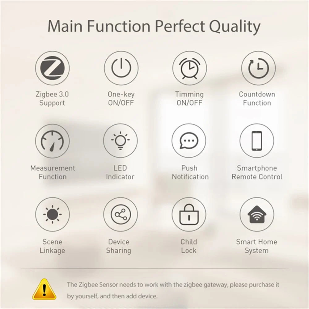 NEO NAS-WR16B Tuya ZigBee 3.0 Smart Socket Plug 16A Smartphone Control Power Plug with Power Meter, UK Plug - 4