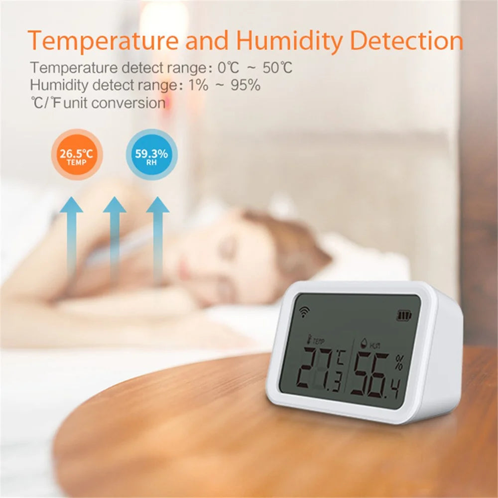 NEO NAS-TH02BH Tuya HomeKit and ZigBee Temperature and Humidity Smart Sensor 2-in-1 Screen Display Home Detector (No Battery) - 6