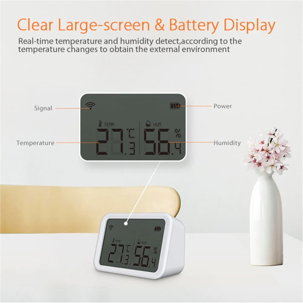 NEO NAS-TH02BH Tuya HomeKit and ZigBee Temperature and Humidity Smart Sensor 2-in-1 Screen Display Home Detector (No Battery) - 7