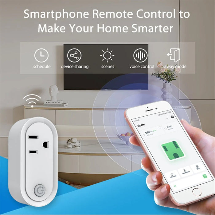 NEO NAS-WR12WM Power Consumption Display Tuya Matter WiFi Plug Remote Control 15A Socket  - US Plug - 3