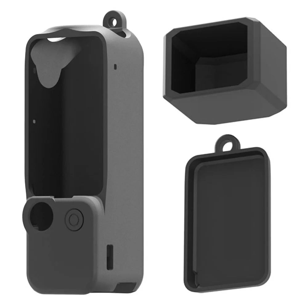 For DJI Osmo Pocket 3 Pocket Camera Silicone Case Drop Protection Sleeve Cover - Black - 1