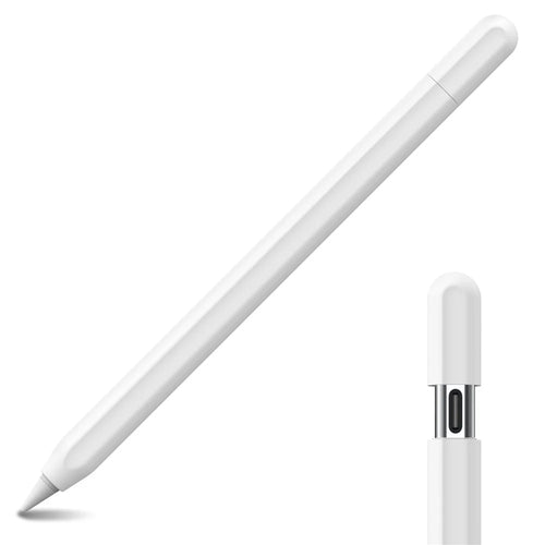 AHASTYLE PT65-3 For Apple Pencil (USB-C) Silicone Sleeve Anti-Drop Pencil Protective Cover - White - 1