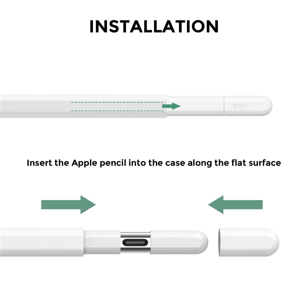 AHASTYLE PT65-3 For Apple Pencil (USB-C) Silicone Sleeve Anti-Drop Pencil Protective Cover - White - 3