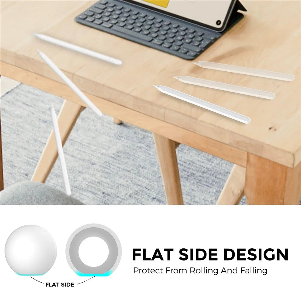 AHASTYLE PT65-3 For Apple Pencil (USB-C) Silicone Sleeve Anti-Drop Pencil Protective Cover - White - 4