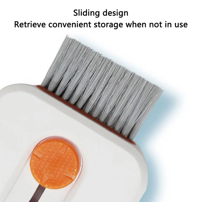 12-in-1 Keyboard Cleaning Kit for Laptops Computer Camera Lens Phone Screen Cleaner Brush Set - White+Orange - 4