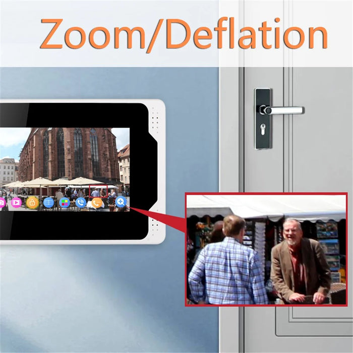 701FA11 Tuya App 7-inch WiFi Indoor Monitor + Waterproof Door Bell HD Camera, EU Plug - 5