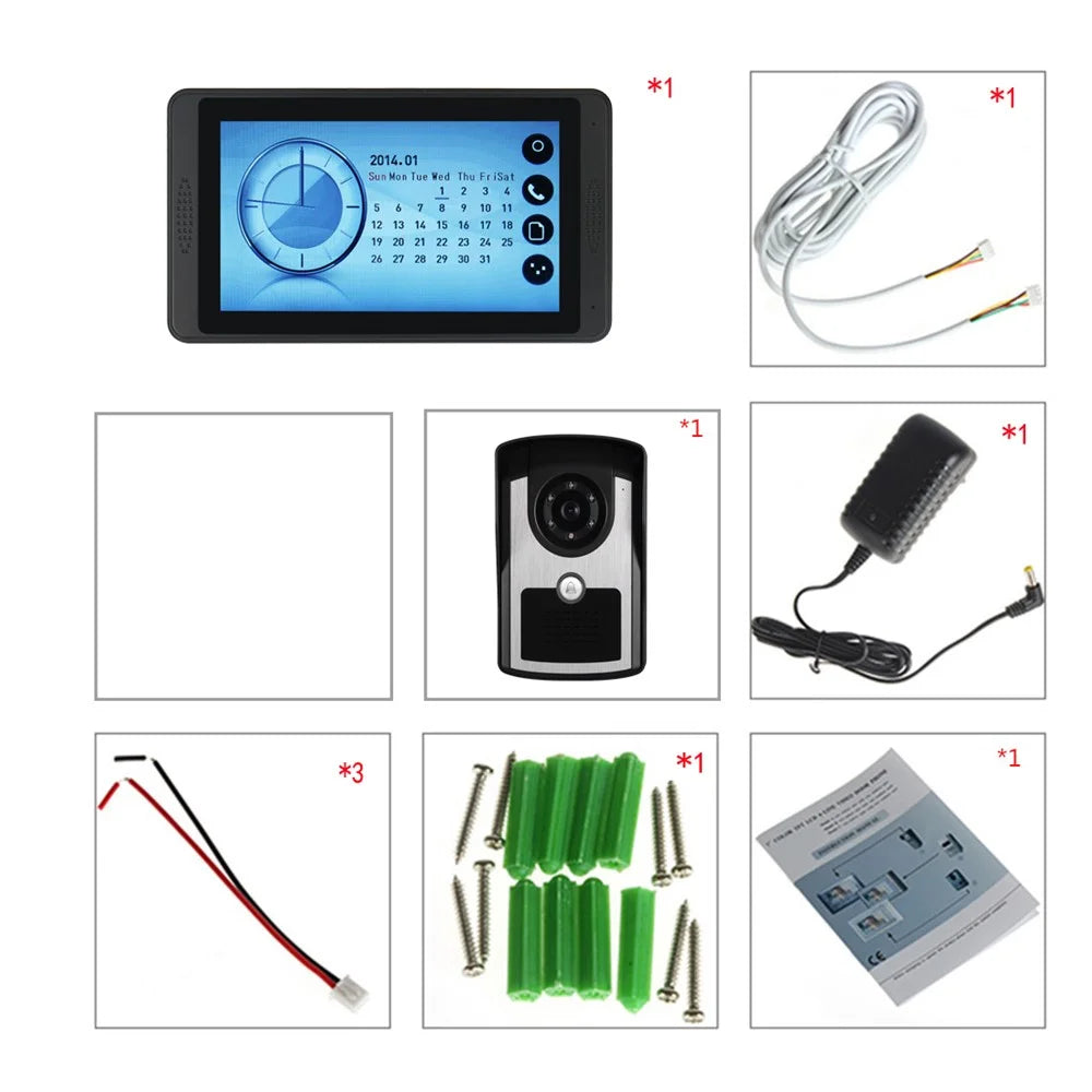 620FC11 7-inch Indoor Monitor + Waterproof Night Vision Door Bell HD Camera, EU Plug - 5