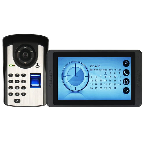 620FD11 7-inch Indoor Monitor + Password Fingerprint HD Door Bell Camera, EU Plug - 1