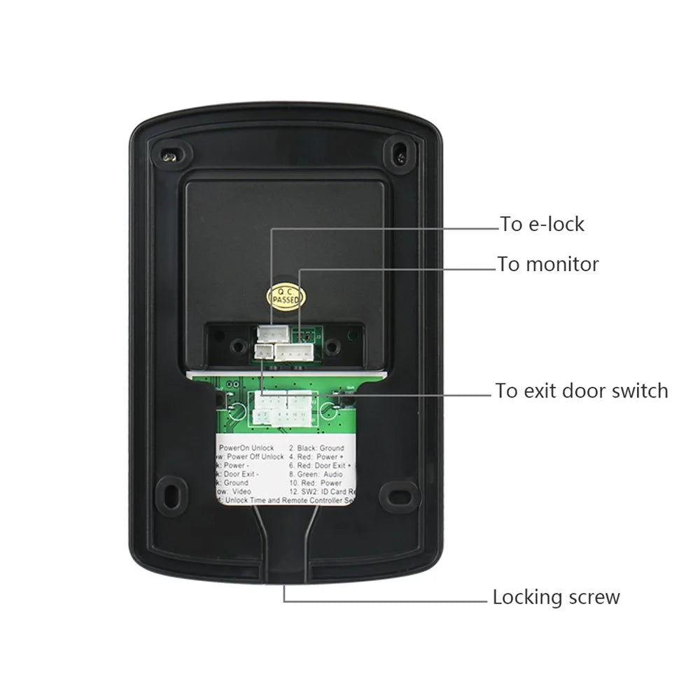 620FG11 7-inch Touch Screen Monitor + Night Vision Door Bell HD Camera, EU Plug - 5