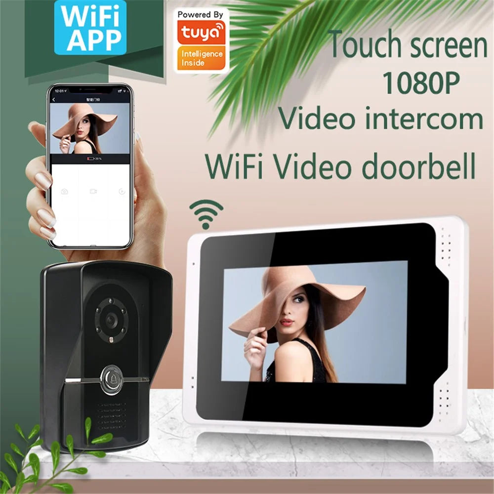 701FG11 Tuya App WiFi 7-inch Indoor Monitor + 1080P Motion Detection Door Bell Camera, EU Plug - 4