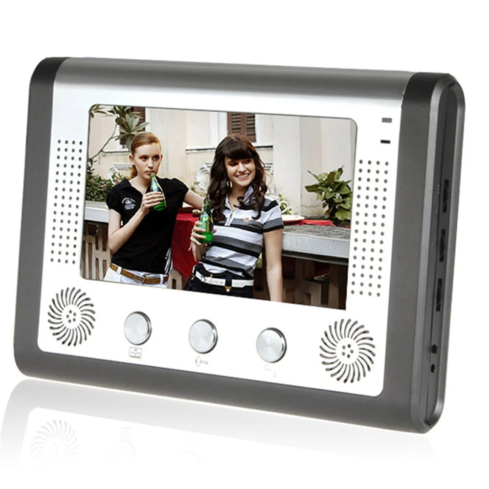 801FC11 7-inch Monitor + Rainproof HD Camera Smart Intercom Visual Doorbell, EU Plug - 2