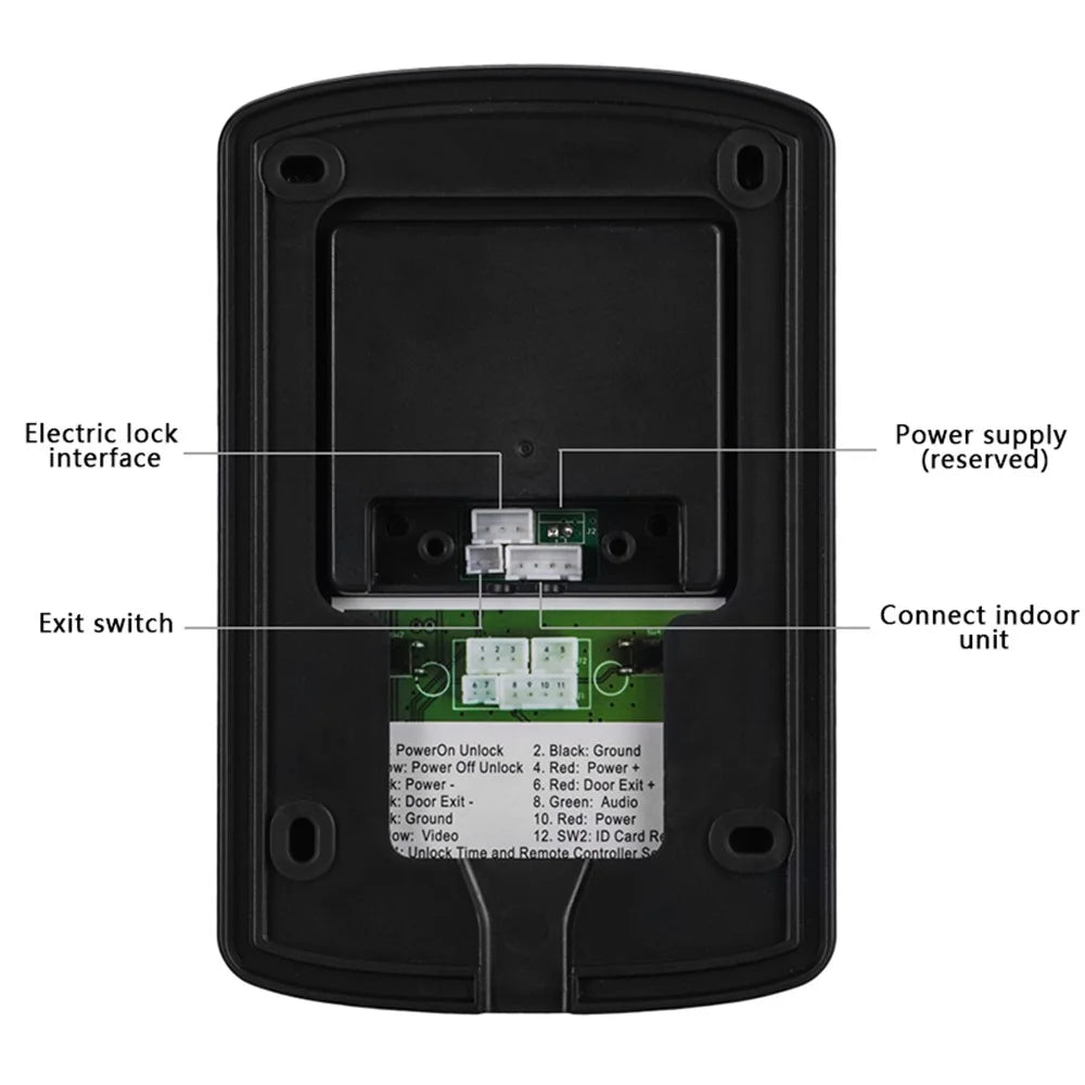801FC11 7-inch Monitor + Rainproof HD Camera Smart Intercom Visual Doorbell, EU Plug - 4