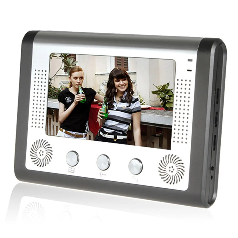 801FC12 2Pcs 7-inch Monitor + 1Pc HD Night Vision Camera Intercom Visual Doorbell, EU Plug - 2