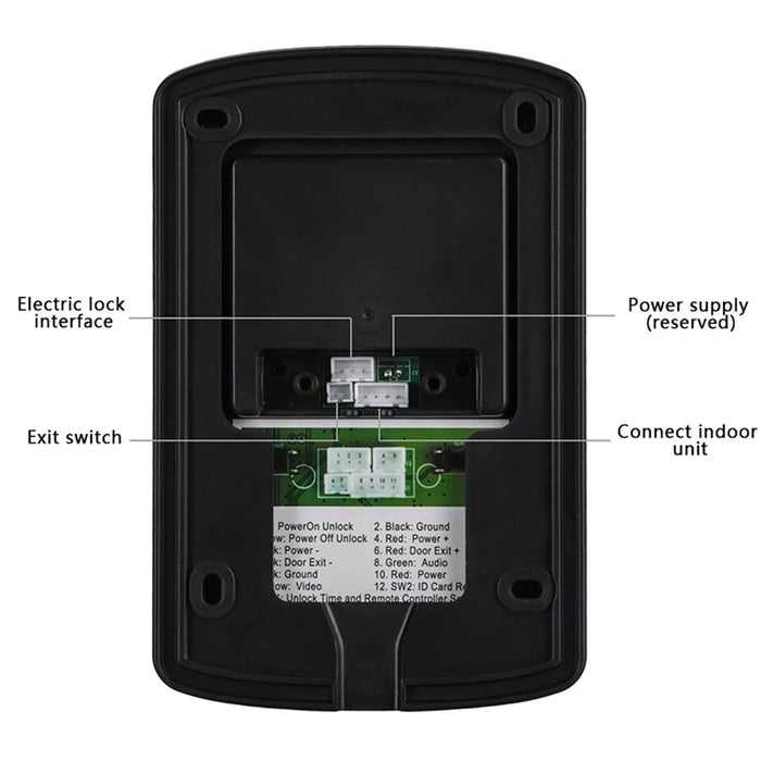 801FC21 1Pc 7-inch Monitor + 2Pcs HD Waterproof Camera Intercom Visual Doorbell, EU Plug - 4