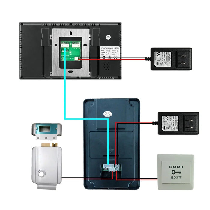 620MJIDS11 EU Plug 7" Video Doorbell Support Password / ID Card / Remote Unlock - 7