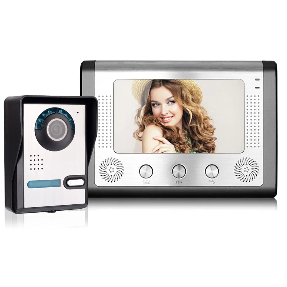 801FA11 7-inch Wired Video Doorbell Home Intercom Kit, EU Plug - 1