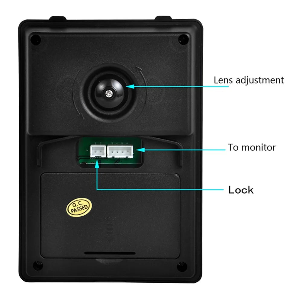 801FA11 7-inch Wired Video Doorbell Home Intercom Kit, EU Plug - 7