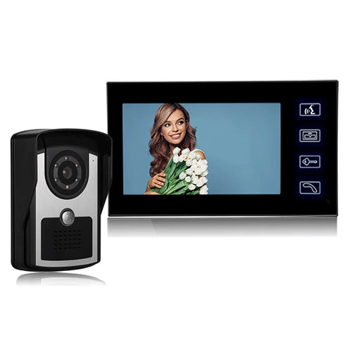 806FC11 7 Inch Color Screen Wired Intercom Video Doorbell System, EU Plug - 1