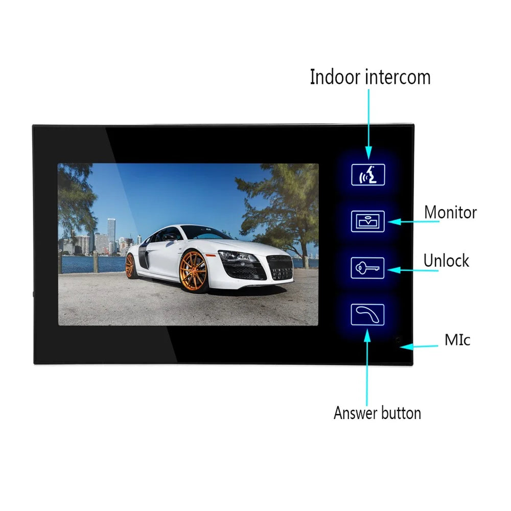 806FC11 7 Inch Color Screen Wired Intercom Video Doorbell System, EU Plug - 6