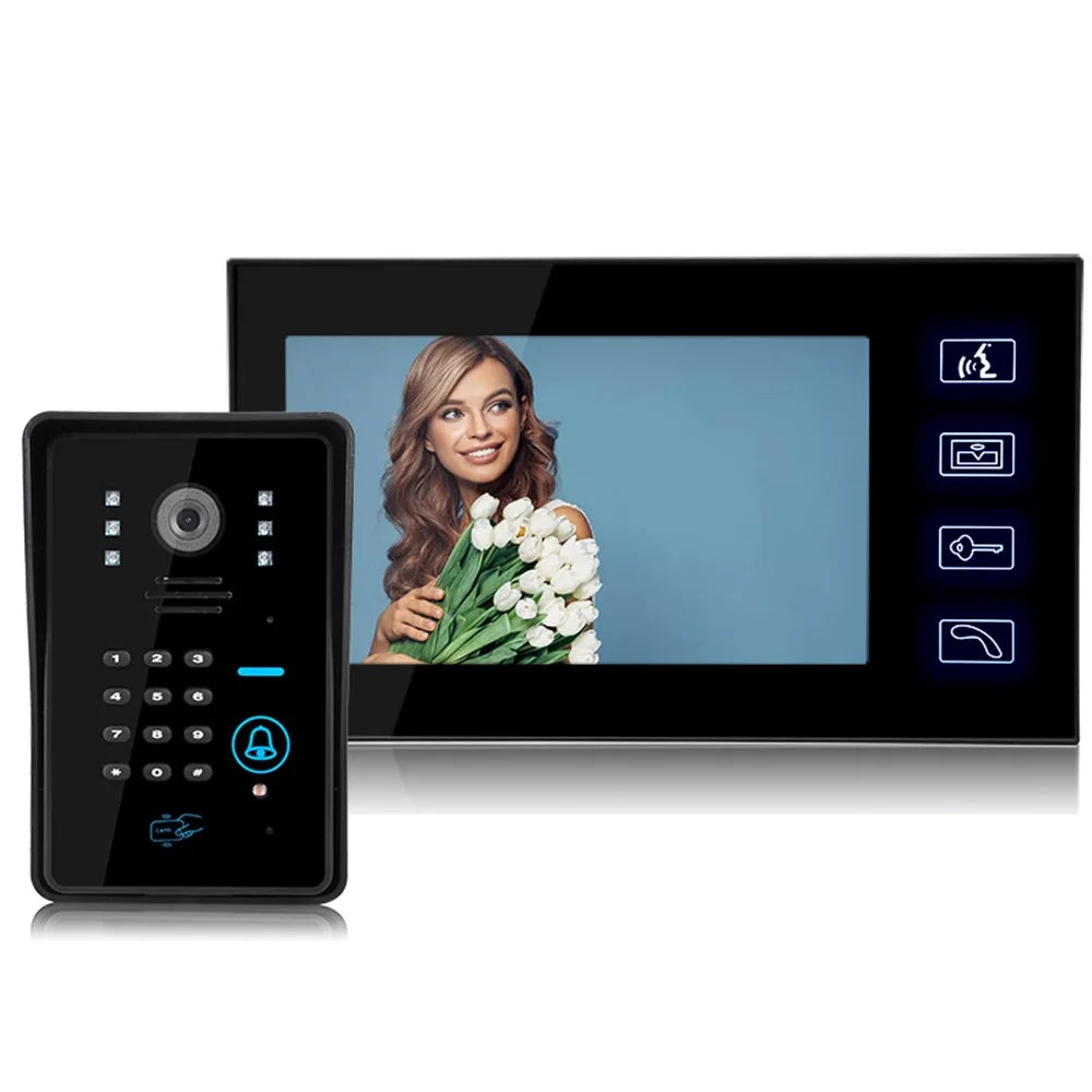 806MJIDS11 1 Camera+1 Monitor EU Plug 7-inch Home Intercom Video Doorbell - 1