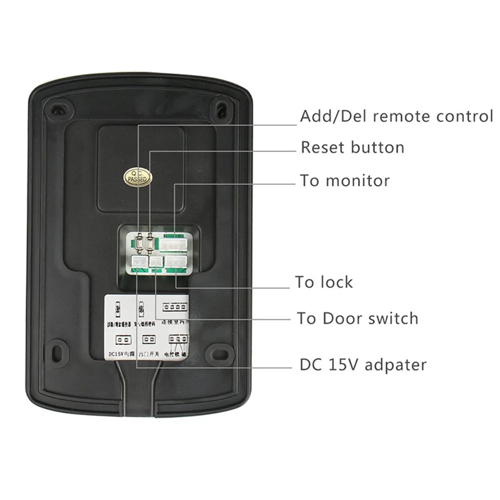 701FD11 1 Indoor Monitor + 1 Doorbell 1080P Camera Password Machine, EU Plug - 2