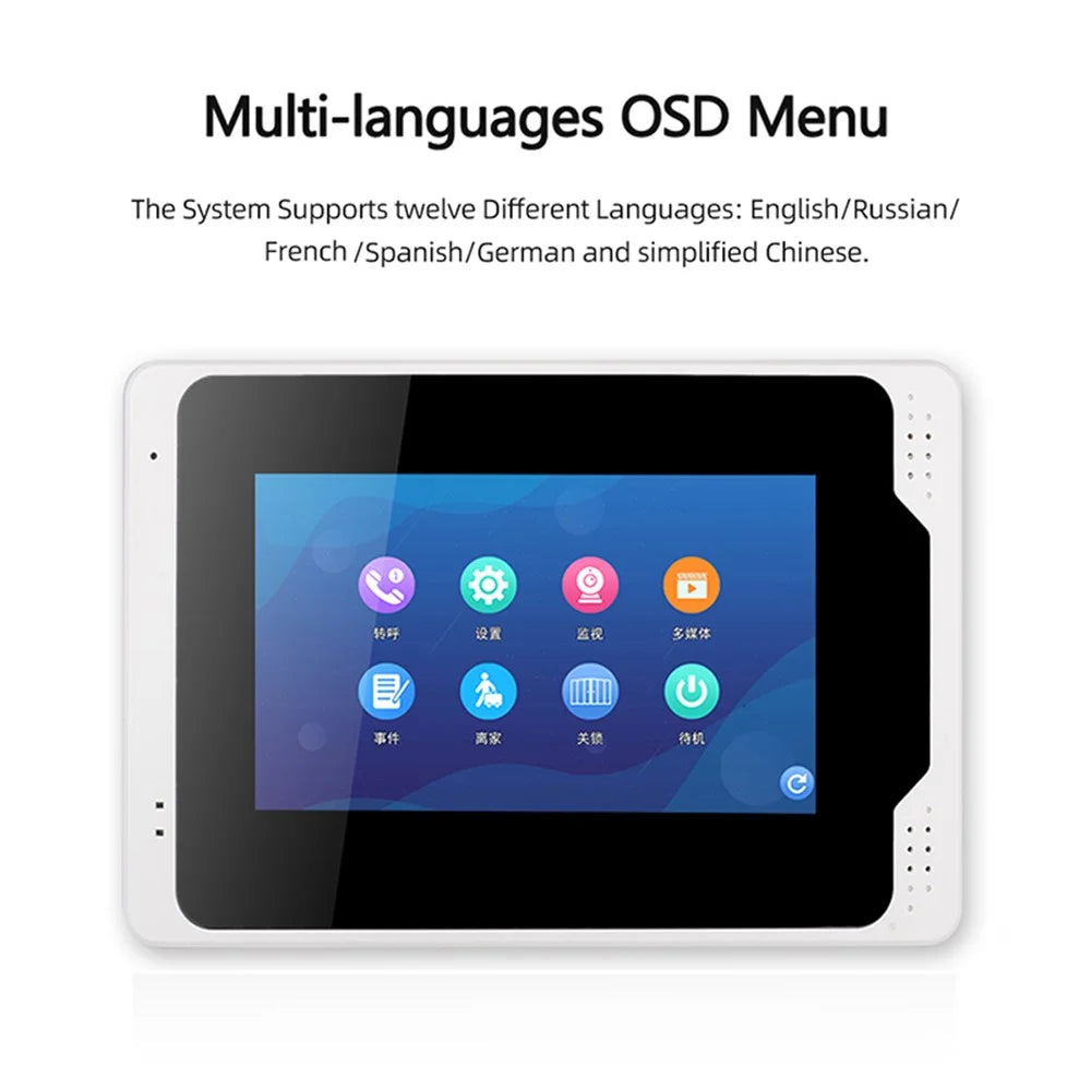701FD11 1 Indoor Monitor + 1 Doorbell 1080P Camera Password Machine, EU Plug - 3