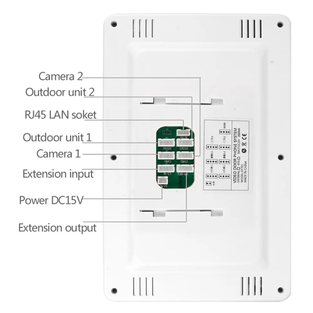 701FD11 1 Indoor Monitor + 1 Doorbell 1080P Camera Password Machine, EU Plug - 4