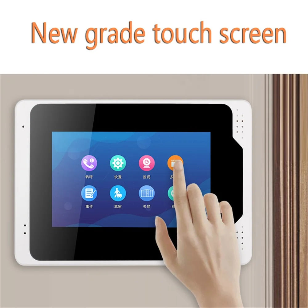 701FD11 1 Indoor Monitor + 1 Doorbell 1080P Camera Password Machine, EU Plug - 6