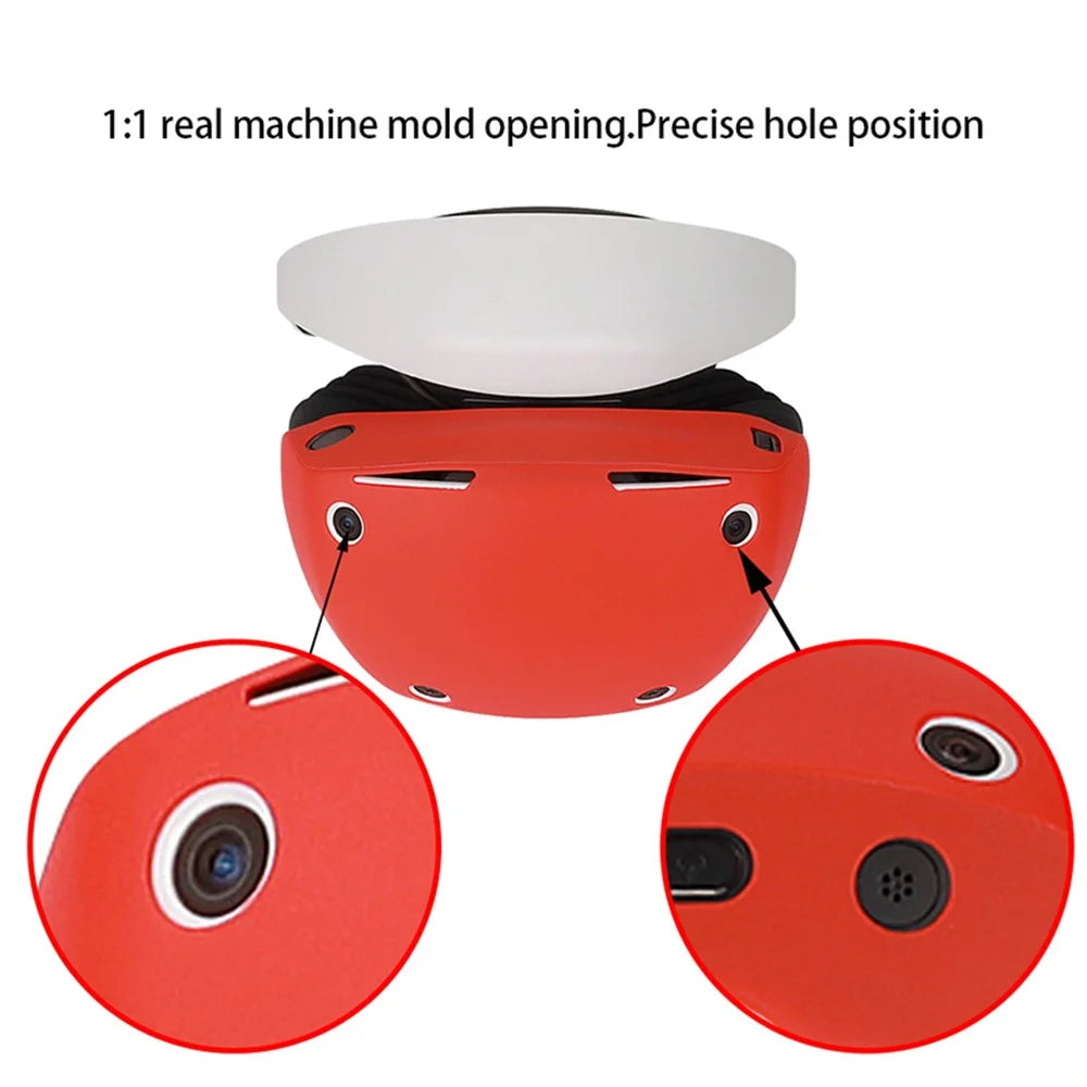 For Sony PlayStation VR2 Headset Protective Cover Flexible Silicone Case - Red - 2