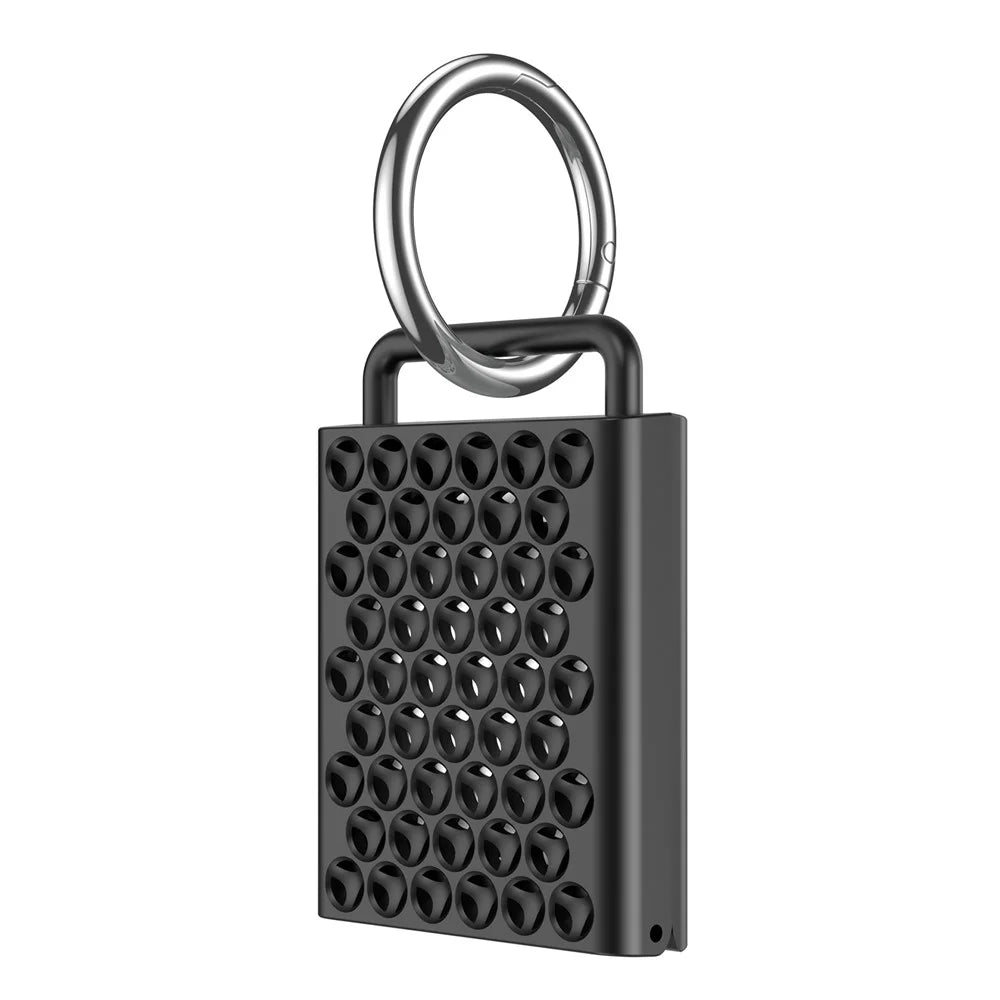 For Apple AirTag PC Hard Case Bluetooth-compatible Tracker Anti-drop Protective Cover  - Black - 1