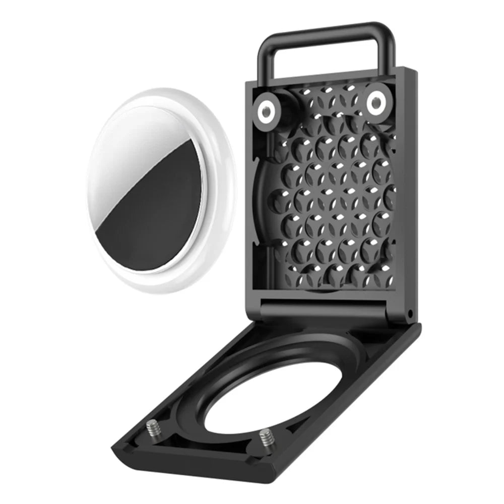 For Apple AirTag PC Hard Case Bluetooth-compatible Tracker Anti-drop Protective Cover  - Black - 2