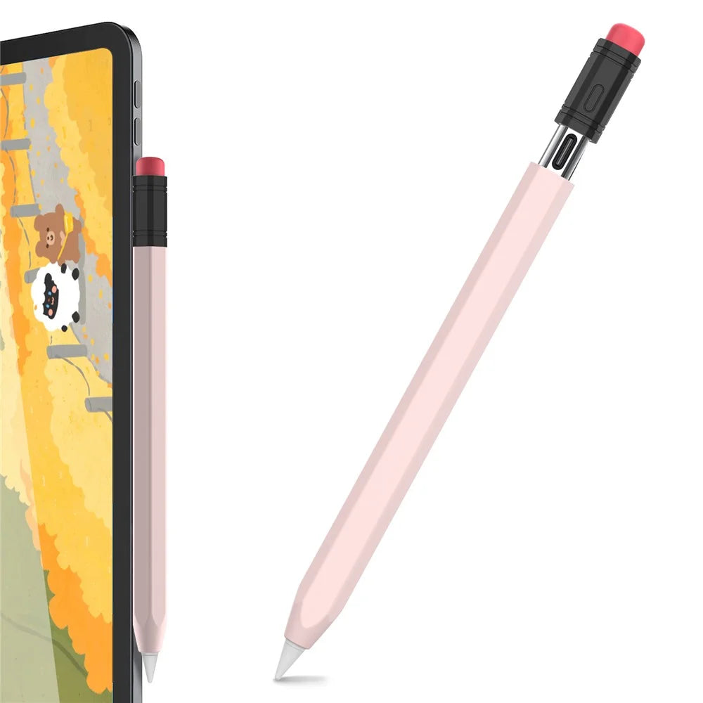 AHASTYLE PT180-3 For Apple Pencil (USB-C) Stylus Pen Soft Silicone Sleeve - Pink - 1