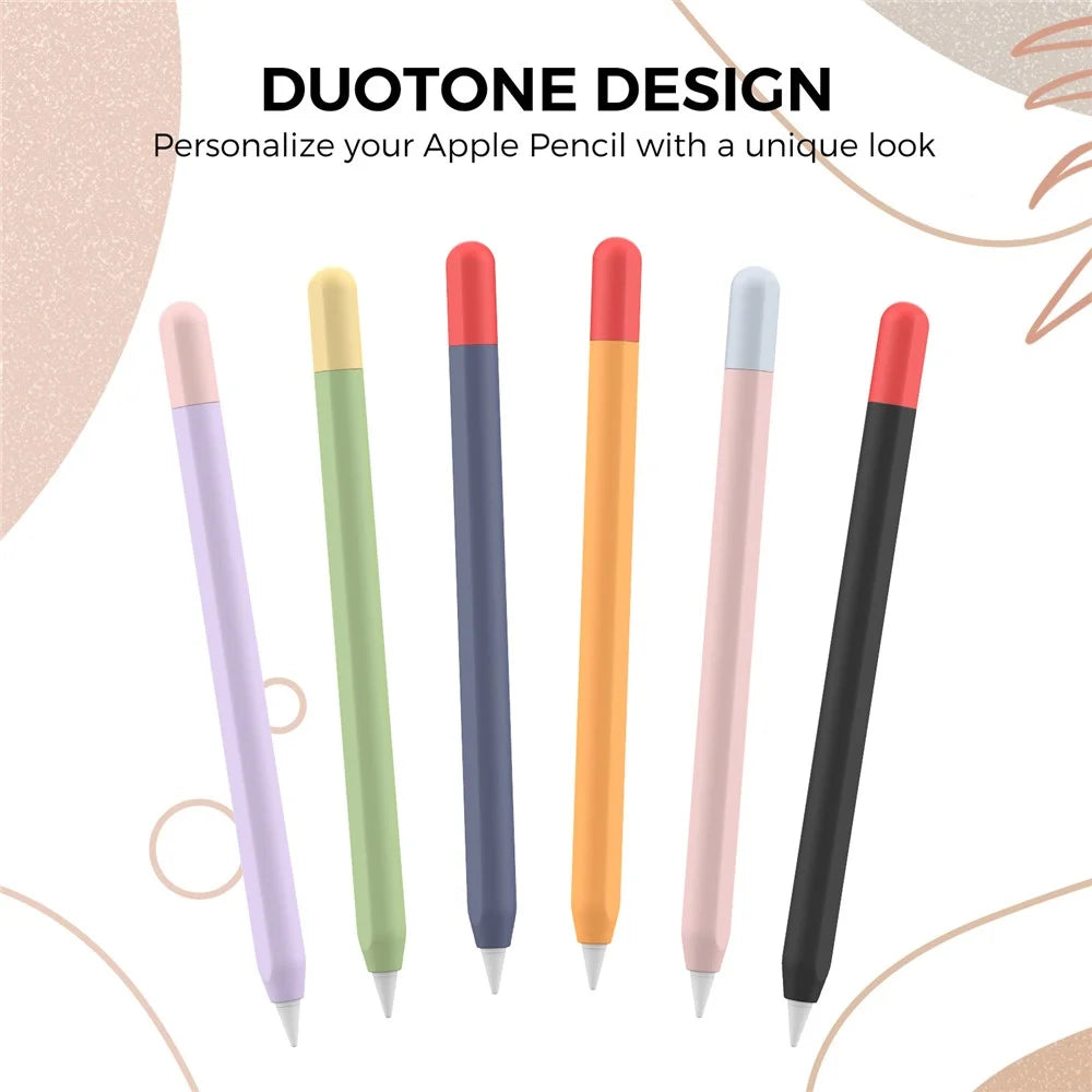 AHASTYLE PT65-3 For Apple Pencil (USB-C) Color Splicing Silicone Protect Sleeve - Avocado Green+Lemon Yellow - 5