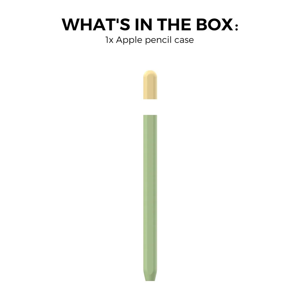 AHASTYLE PT65-3 For Apple Pencil (USB-C) Color Splicing Silicone Protect Sleeve - Avocado Green+Lemon Yellow - 7