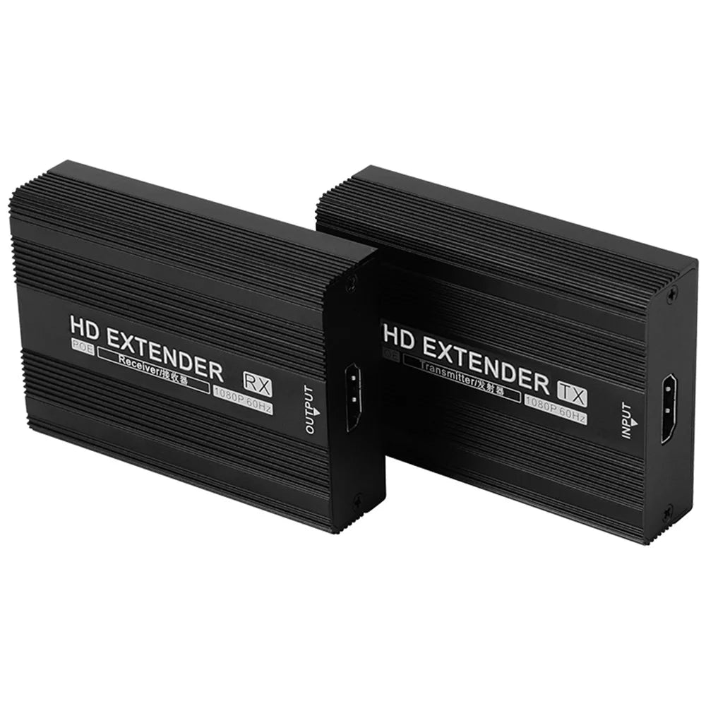 MEASY ET1815 150m HD Extender with POE Function, Transmitter + Receiver Set - US Plug - 1