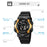 SKMEI 2153 50m Waterproof Wrist Watch TPU Strap EL Backlight Electronic Watch - Black / White Dial - 5