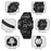 SKMEI 2153 50m Waterproof Wrist Watch TPU Strap EL Backlight Electronic Watch - Black / White Dial - 6