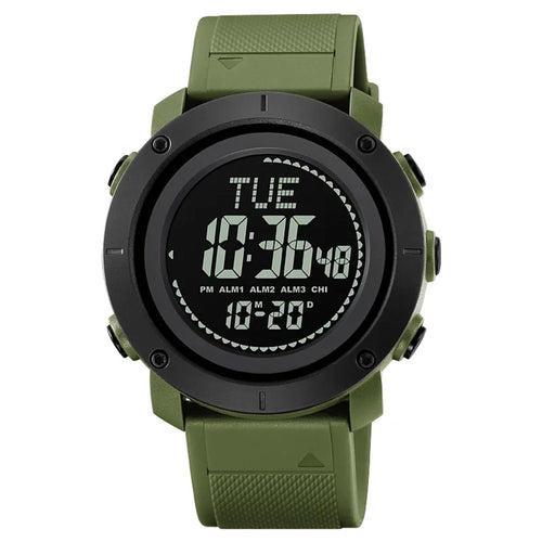 SKMEI 2095 Outdoor Sports 12  /  24H Multifunction Luminous Electronic Watch - Army Green - 1