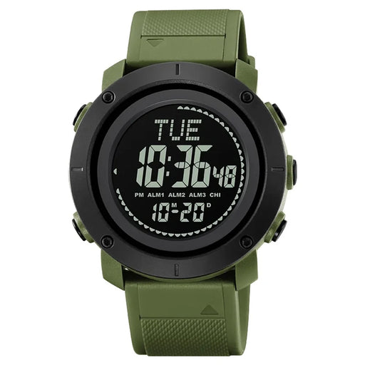 SKMEI 2095 Outdoor Sports 12  /  24H Multifunction Luminous Electronic Watch - Army Green - 1